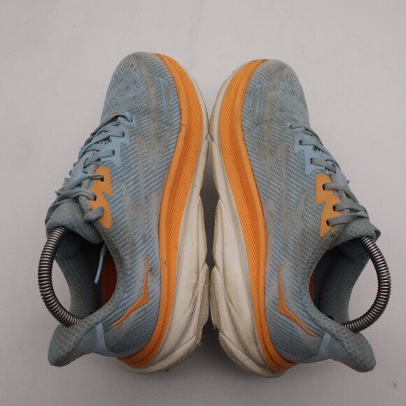 Hoka One One Clifton 9 Women’s Size 8 B Blue Orange Running Sneakers Shoes - Picture 6 of 13
